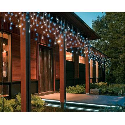 480 LED 14.5M Blue & White Solar Icicle Christmas Lights With 8 Functions