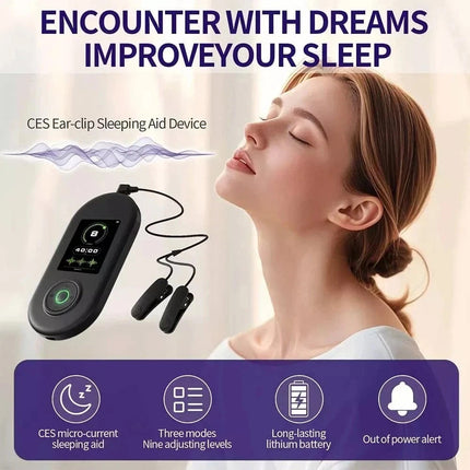 Sleep Aid CES Device With Ear Clips for Insomnia Stress Depression Migraine