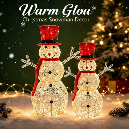 70cm Lighted Snowman Christmas Decoration LED Metal Frame Holiday Indoor Outdoor