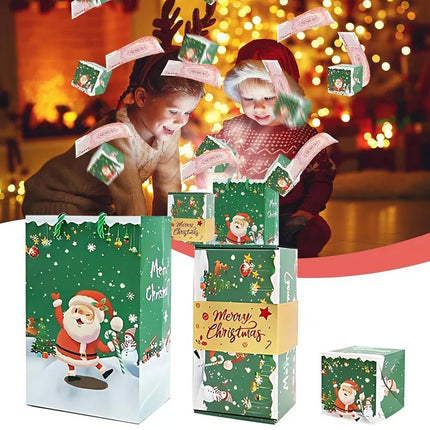 10 Bounces Christmas Surprise Gift Box Explosion for Money-Folding Pop-Up Explosion Gift Box Green