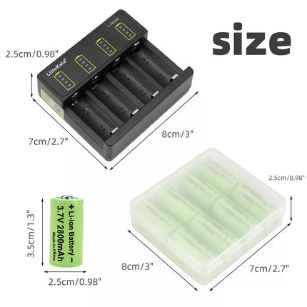 8x CR123 CR123A Rechargeable Battery + 4-Slot Charger 2800mAh For Arlo Camera