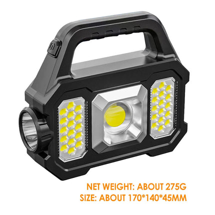 Portable LED Search Light Solar USB Rechargeable Flashlight Torch