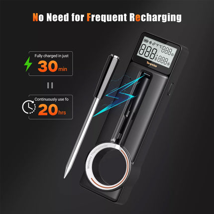 Bluetooth Wireless Meat Thermometer Temp Gauge BBQ Grill Rechageable IP67 Food