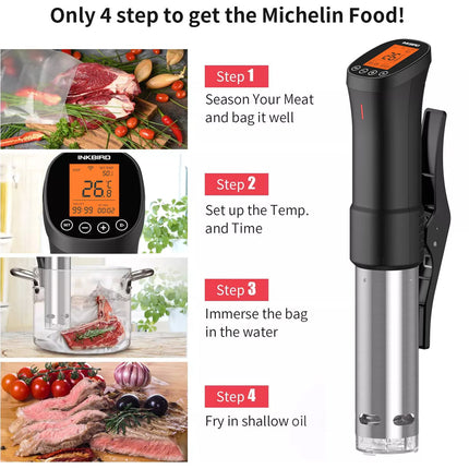 WIFI Sous Vide Culinary Cooker Immersion Circulator ISV-200W Alarm 1000W