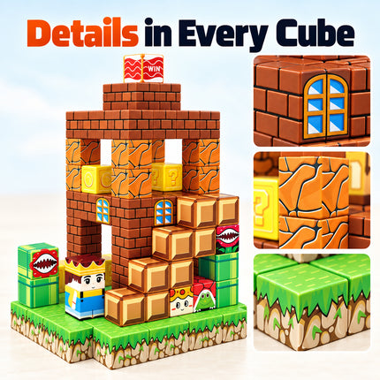 108 Pcs Building Blocks Castle Adventure 3D Cube Construction Toy Christmas Gift