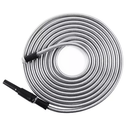 Metal Garden Hose 25FT Flexible Lightweight Water Pipe Stainless Steel