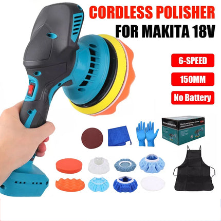 6" Cordless Car Polisher Dual Action Buffer Orbital Sander Polishing Machine