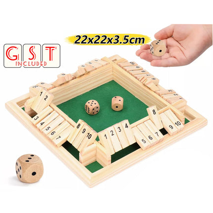 Shut the Box Game Wooden Board Number Drinking Dice Toy Family Traditional