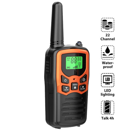 2x Walkie Talkies 10KM Long Range Two-Way Walkie-Talkie Radios w/ LED Flashlight Yellow