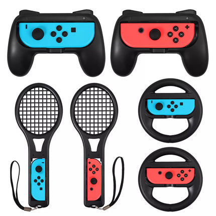 Steering Wheel Handle Tennis Racket Kit For Nintendo Switch Controller Joy-Con