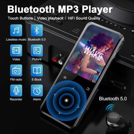 Portable Bluetooth MP3 MP4 Player HIFI Video Music Player Sport FM Radio Recorder