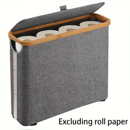 Toilet Paper Holder Bathroom Organizer with Lid Paper Storage Basket Collapsible