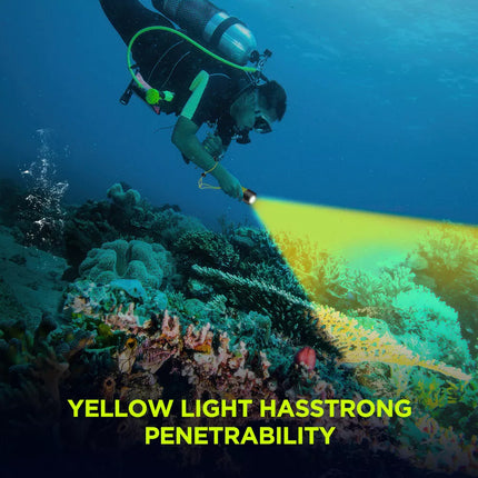 Scuba Diving Flashlight Rechargeable Dive Light Underwater Torch IPX8 Waterproof