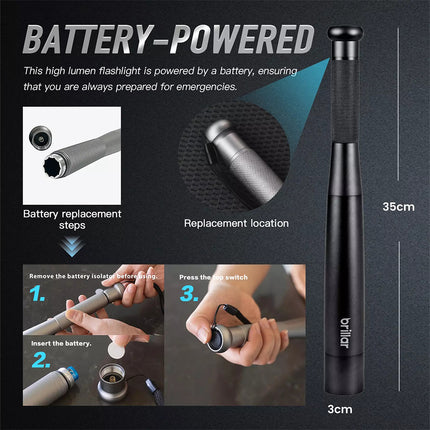 LED Flashlight Emergency Super Bright Torch Tactical Long Lamp 3 Mode Waterproof