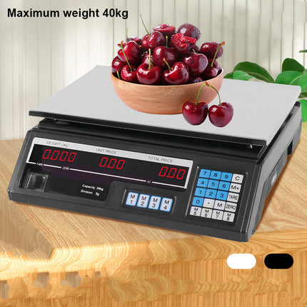 Electronic Digital Kitchen Scale Commercial Shop 40KG 1g Food Weight Scales LCD Black