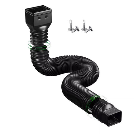 Universal Downspout Extender Drain Pipe Flexible Gutter Diverter Extension Pipe Black
