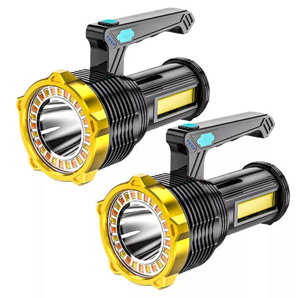 2Pcs 12000000LM LED Flashlight Super Bright Torch USB Rechargeable Lamp High Powered