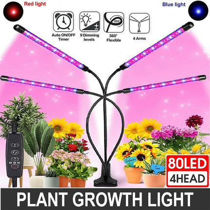 4 Head LED Grow Light Plant Light Panel Growing Plant Veg Flower Indoor Lamp