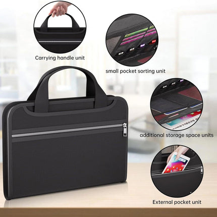 12 Pockets Accordion File Organizer Fireproof Important Document File Folder