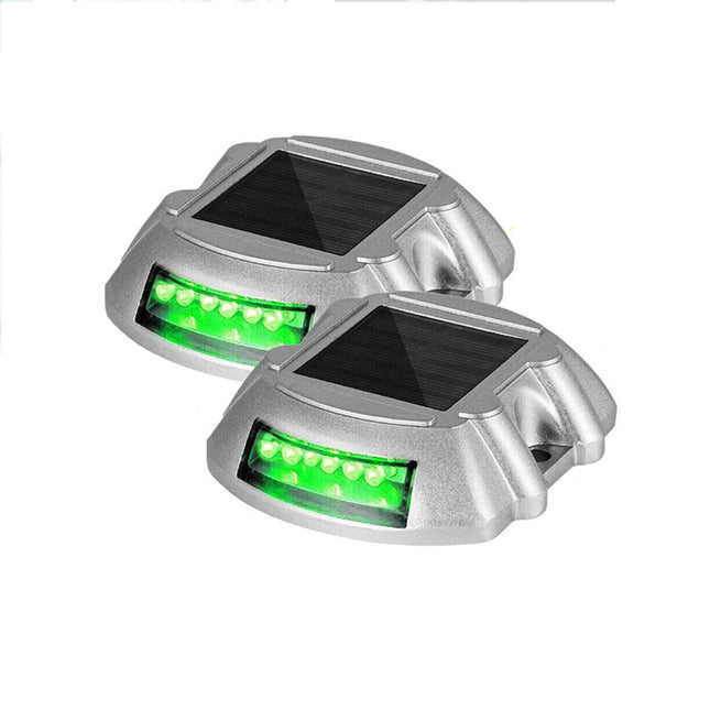 Solar LED Pathway Driveway Lights Lamp Dock Step Road Safety Marker Lamp Green