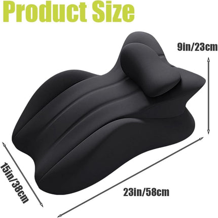 Butt Cushion for Long Sitting Couples Discreet Wedge Pillow Memory Foam Pillow (Black)