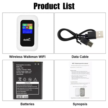 Portable 5G LTE Wireless WiFi Router Mobile Broadband MIFI LCD Hotspot