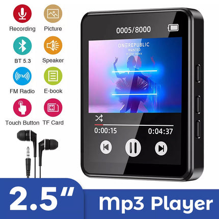 Portable Bluetooth Touch HiFi Music MP4/MP3 Player FM Radio Audio Support 128GB