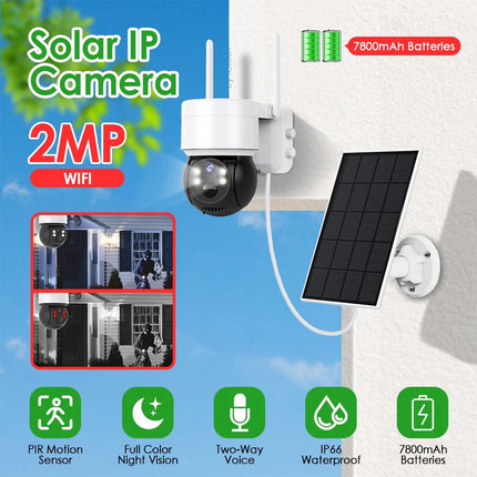 Solar Security IP Camera Battery Powered Wireless CCTV PTZ WiFi Camera