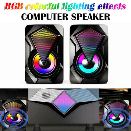 Surround Sound Speakers Wired for Desktop Computer Gaming Bass USB System LED