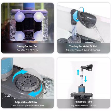 6in1 Aquarium Fish Tank Filter Cycle Oxygenated Filtration Water Purifier Silent