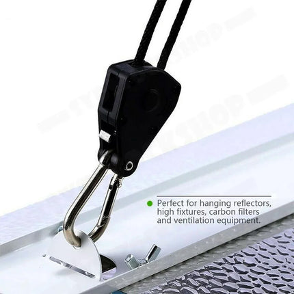 6Pc Ratchet Hydroponics Yoyo Hanger Heavy Duty LED Grow Light Rope Adjustable