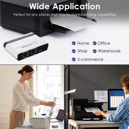 WiFi USB Print Server: Wireless 4-Printer Sharing, Plug & Play for Home/Office