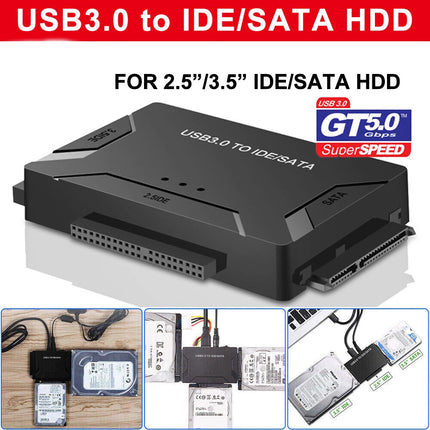 USB 3.0 to 3.5" 2.5''SATA IDE Hard Drive External Adapter Cable Kit Converter