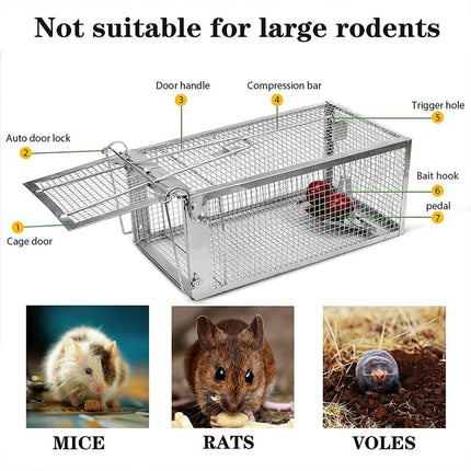 Humane Rat Trap Cage Live Animal Catch Pest Rodent Mice Mouse Bait Control Box