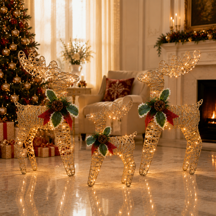 LED Reindeer Christmas Decoration Xmas Deer Ornaments Indoor Outdoor 30/50/60cm