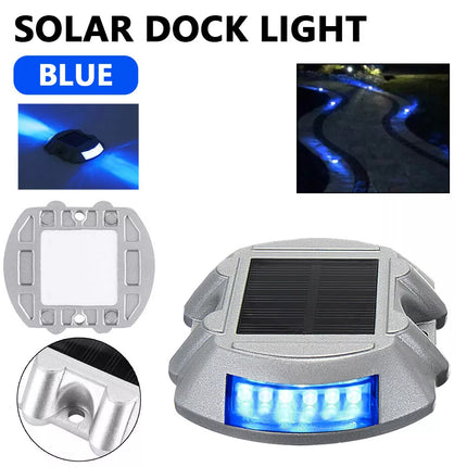 2X Solar Driveway Lights Deck Pathway Lights Solar Dock LED Light Safety Light Blue