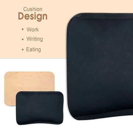 Portable Lap Tray with Bean Bag Cushion Laptop Table Desk Pillow Wooden framed
