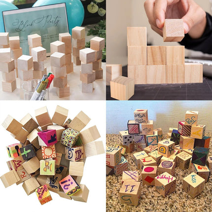 294pcs Mini Craft Wooden Blocks Square Cube Natural Wood Cubes Puzzle Making