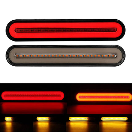 2Pcs Halo Neon LED TruckTrailer Flowing Turn Signal Rear Brake Tail Light 12-24V