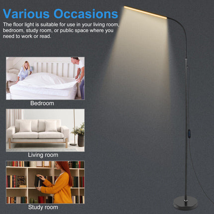 LED Floor Lamp Gooseneck 360 Adjustable Reading Standing Lamp For Office Bedroom