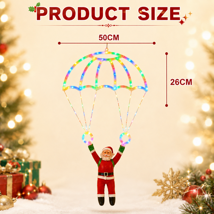 Solar Christmas Parachute Santa Light LED Hanging Xmas Yard Decor Gift