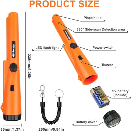 Metal Coins Gold Detector Pinpointer IP66 Waterproof Handheld Pin Pointer Wand