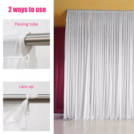 3M/6M Extra Large White Silk Backdrop Curtain Photo Drape Weddings Stage Party