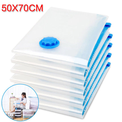 12X Vacuum Storage Bags Clothes Sealer Bags Space Saver Storage Seal Compressing Medium (50 x 70cm)