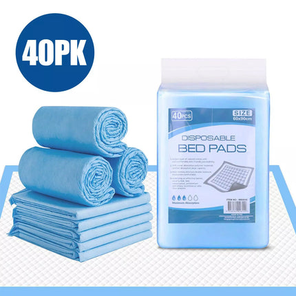 40PK Economy Adult Incontinence Disposable Bed Pads Pee Underpads 60 x 90cm