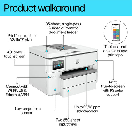 Pro 9730e Wide Format All-in-One Printer Instant Ink Enabled