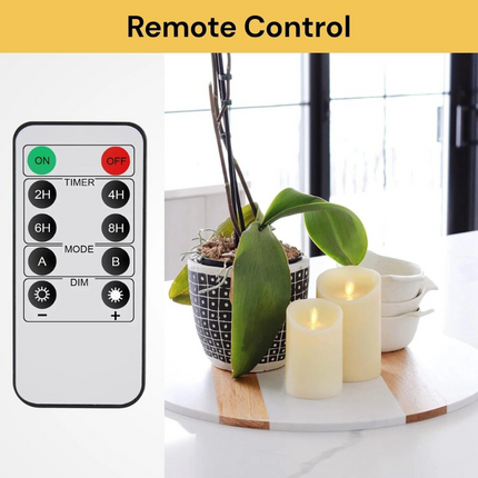 3Pcs Flameless LED Candles Battery Operated Flickering Flame Remote & Timer Gift