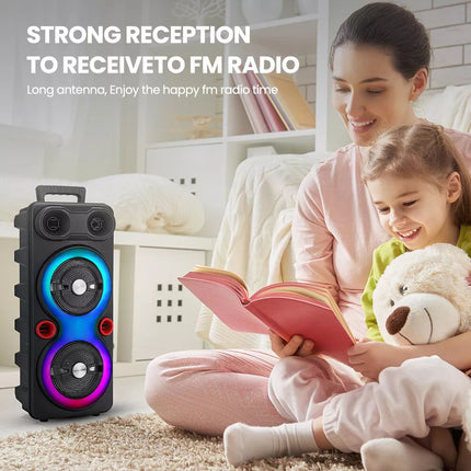 2000W Loud Bluetooth Speaker Portable Party Outdoor Wireless Subwoofer with Mic