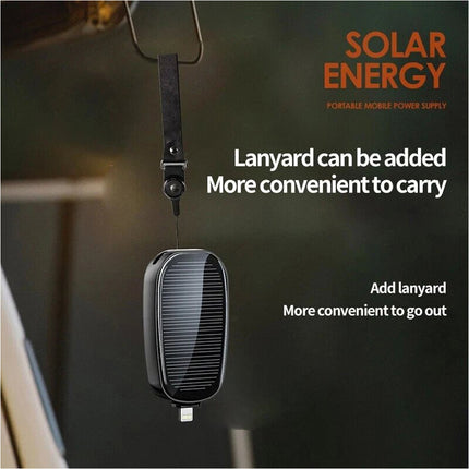 Portable Mini Solar Power Bank TYPE-C Charger for iphone Mobile Phone 1200mAh