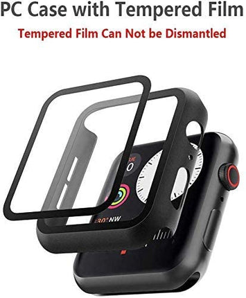 2pcs Apple Watch IWatch Screen Protector Case Full Cover Black